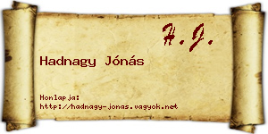 Hadnagy Jónás névjegykártya